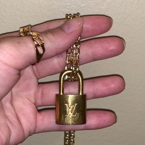 Louis Vuitton Locket Necklace Gold